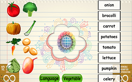 Veggie, Fruit Drag and Drop Multi Language Unify Earth